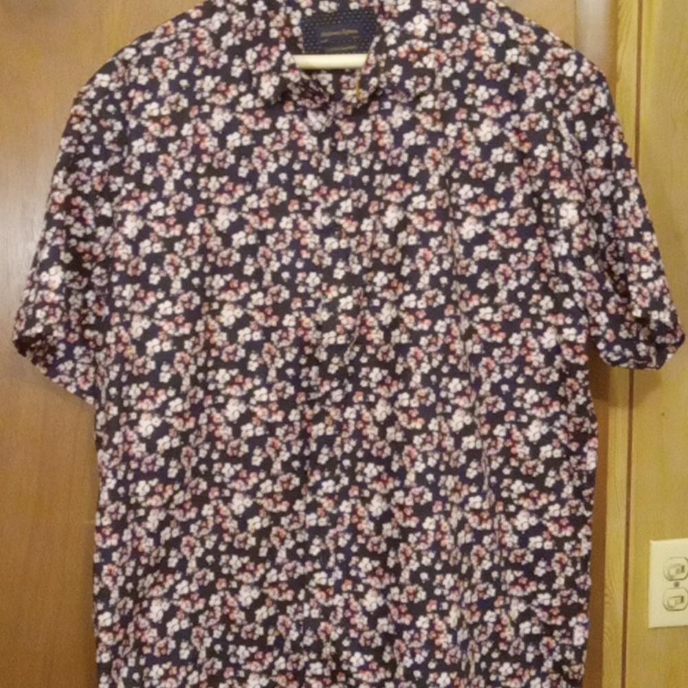 Mens 3X casual button down shirt with flowers by Gentlemens Outfitters NWOTS